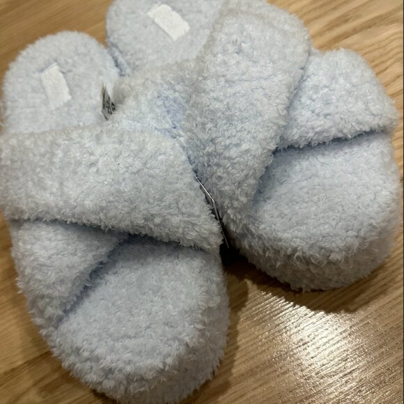 NWT - Victoria's Secret PINK Co-zzzy Fleece Platform Slipper (Blue/ L: 9-10) - Picture 4 of 8